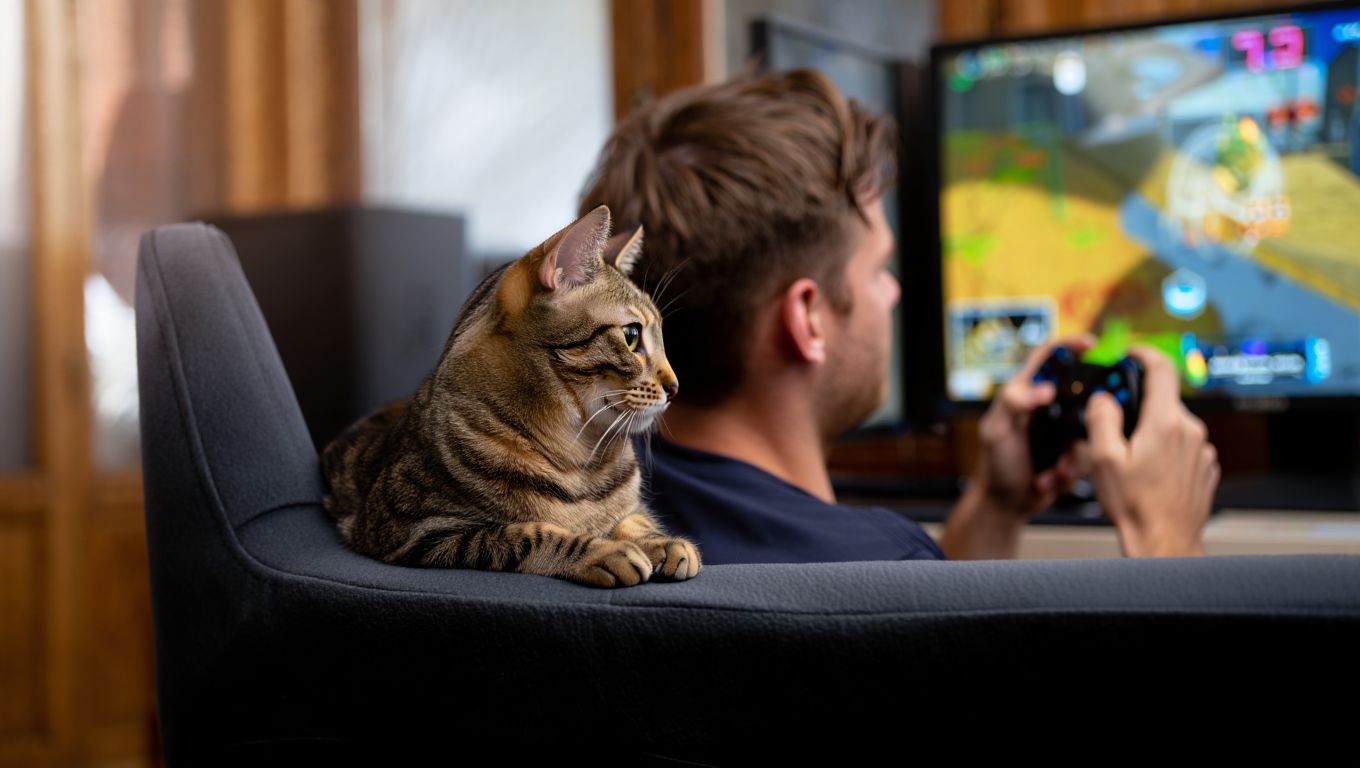 Este gato se ha vuelto toda una estrella de Twitch viendo a su dueño jugar cada noche y ya supera los 800 mil suscriptores