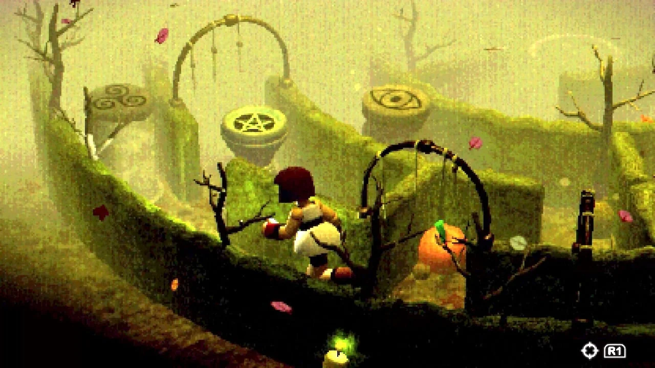 A girl explores a strange world. 